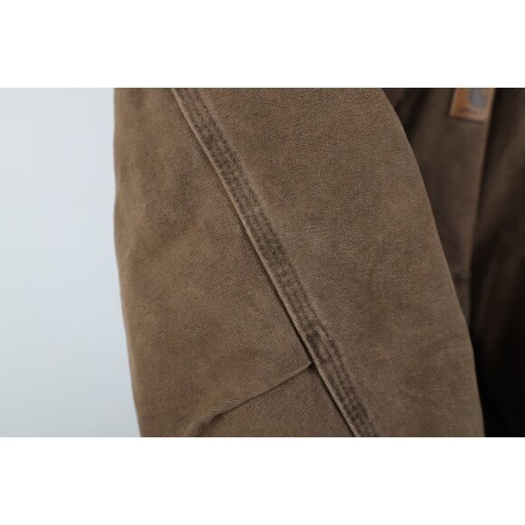 Vtg Y2K 2000 Carhartt Mens 2XL Arctic Quilted Detroit Jacket Brown Canvas USA - Picture 9 of 16